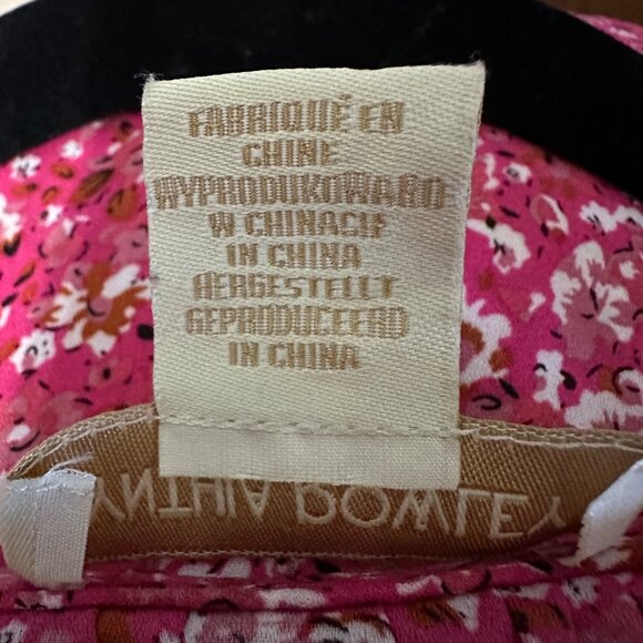 Cynthia Rowley size 1X pink ditsy floral print flutter cap sleeve top - Picture 5 of 8